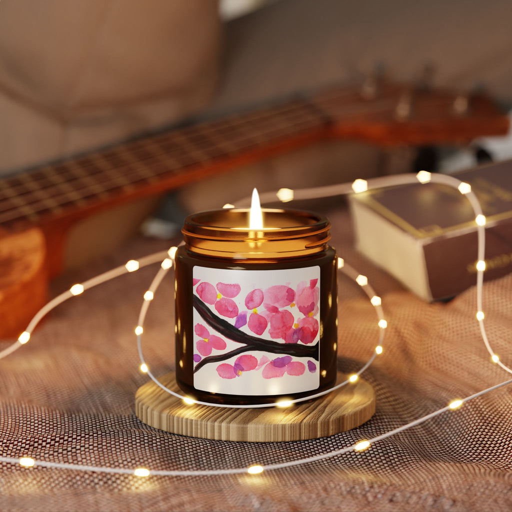 Artist Link: Cherry Blossom Soy Candle — Scented Amber Jar