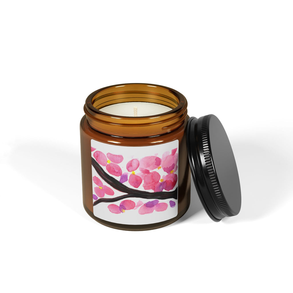 Artist Link: Cherry Blossom Soy Candle — Scented Amber Jar